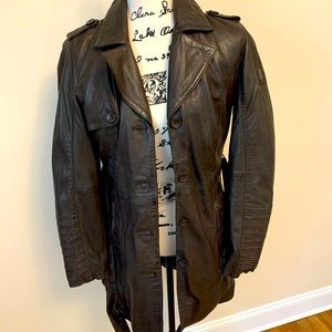 New Mauritius Genuine leather Trench Coat Choco, Size S